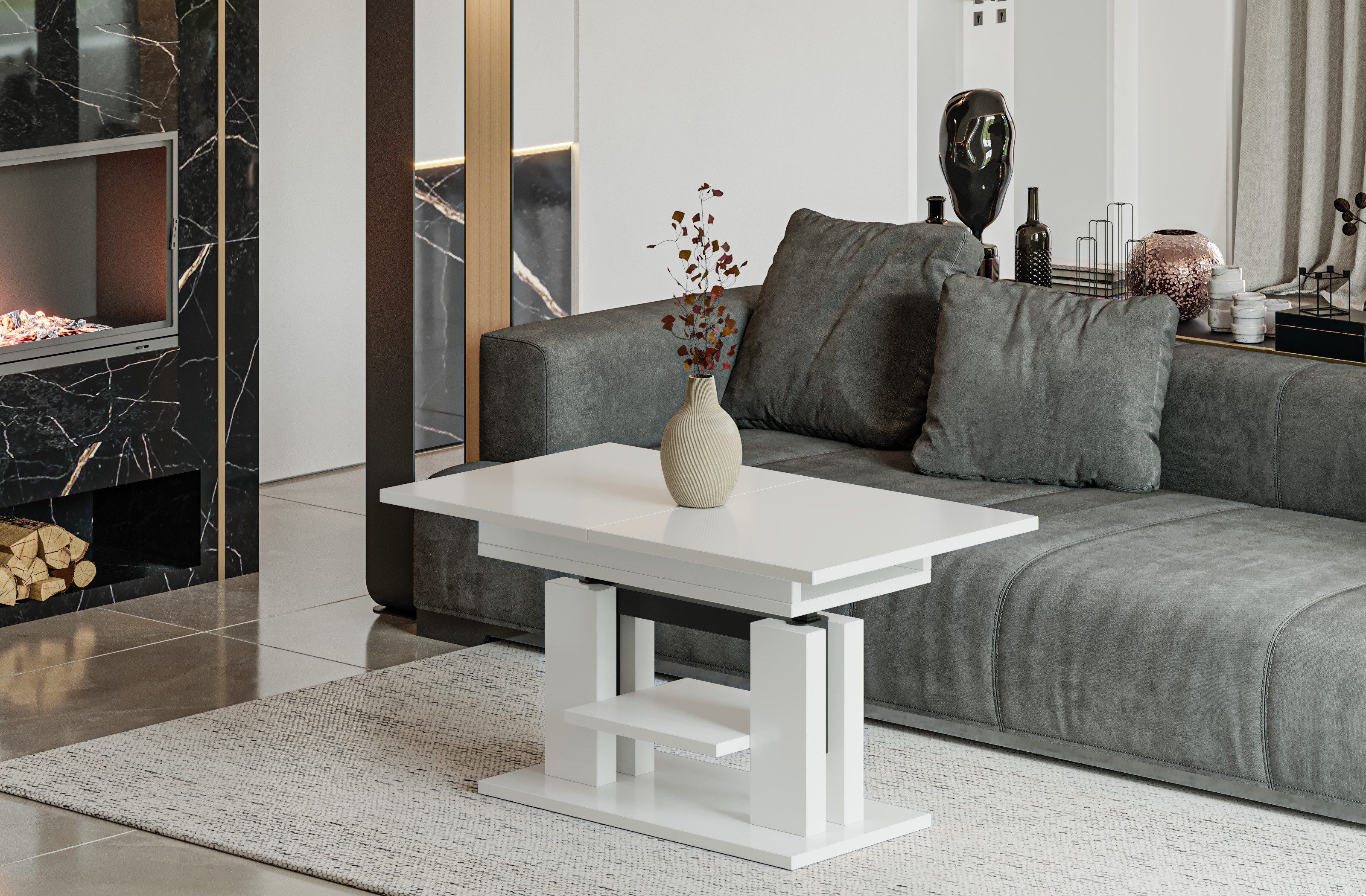 Endo-Moebel Couchtisch Endo Couchtisch Iso 110 / 170 höhenverstellbar erwei günstig online kaufen