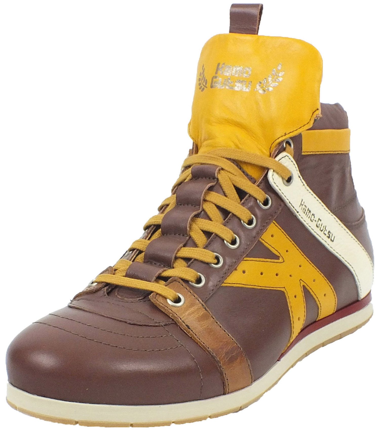 Kamo-Gutsu Herren Leder Кроссовки Marrone Girasole Кроссовки Wechselfussbett