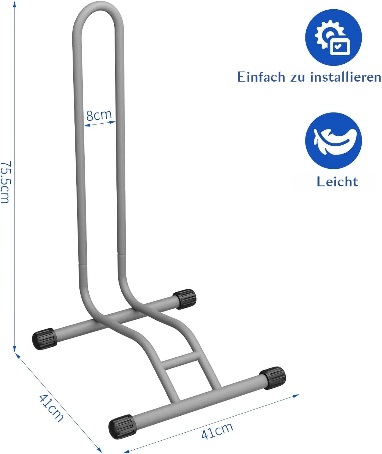 TLGREEN Fahrradständer Boden,Abnehmbar Bodenständer Fahrräder, (1-St., Reifenbreite bis 80 mm, Freistehend Fahrradhalter), Radständer für Mountainbike Rennrad MTB,Stabil,Schwarz