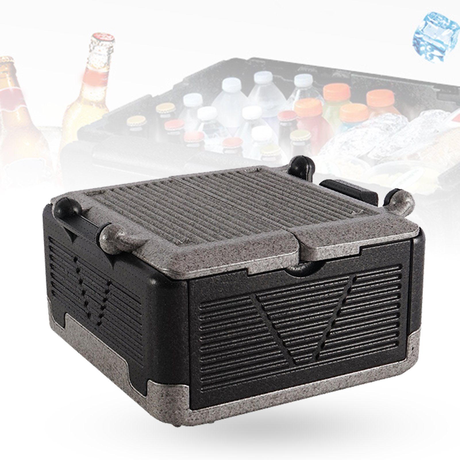 kleine Grau passive Eisbox Getränke, für und Essen Thermobox Thermobehälter Kühlbox, Rutaqian