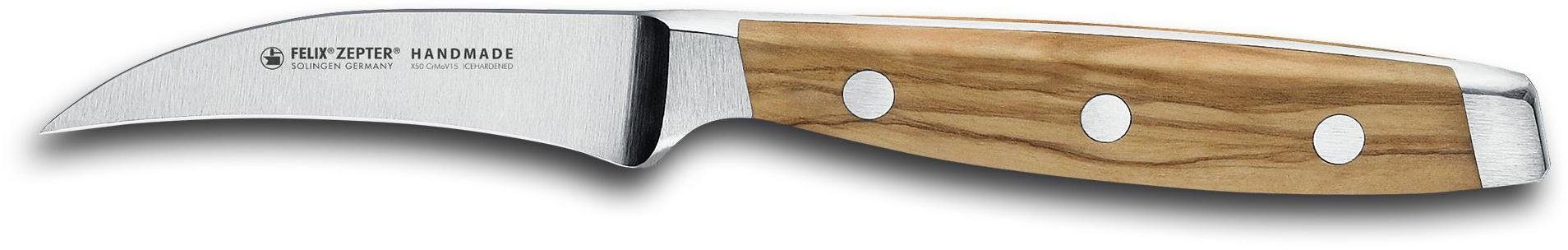 Felix Solingen Schälmesser First Class Wood, Handmade in Solingen, lebenslanger kostenloser Nachschleifservice