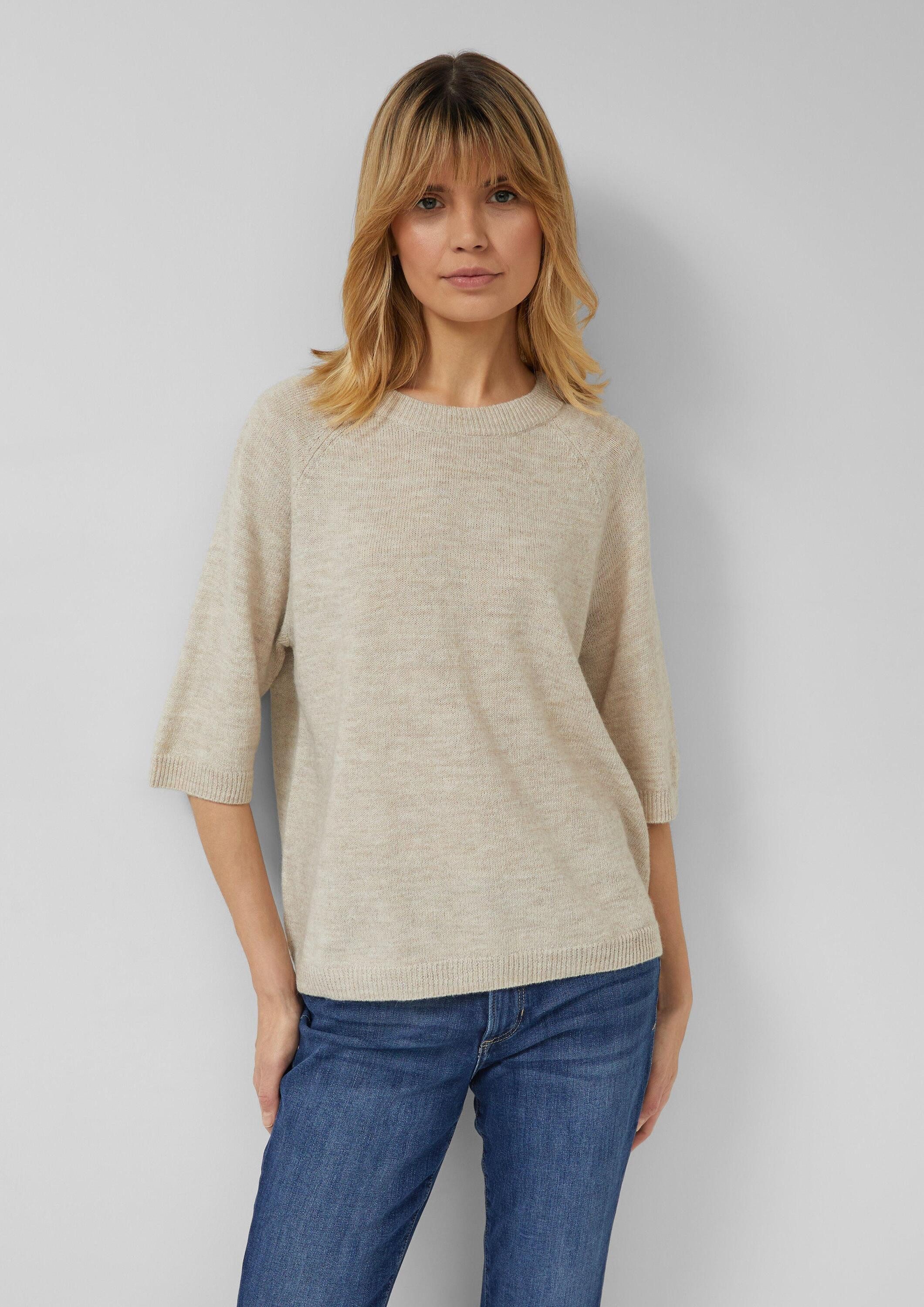 s.Oliver Kurzarmpullover Strickpullover Weicher Halbarmpullover aus Alpakam günstig online kaufen