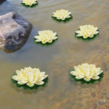 Kunstblumenstrauß Künstliche Seerosen Schwimmende Blumen Schwimmend Lotusblüte, LENBEST