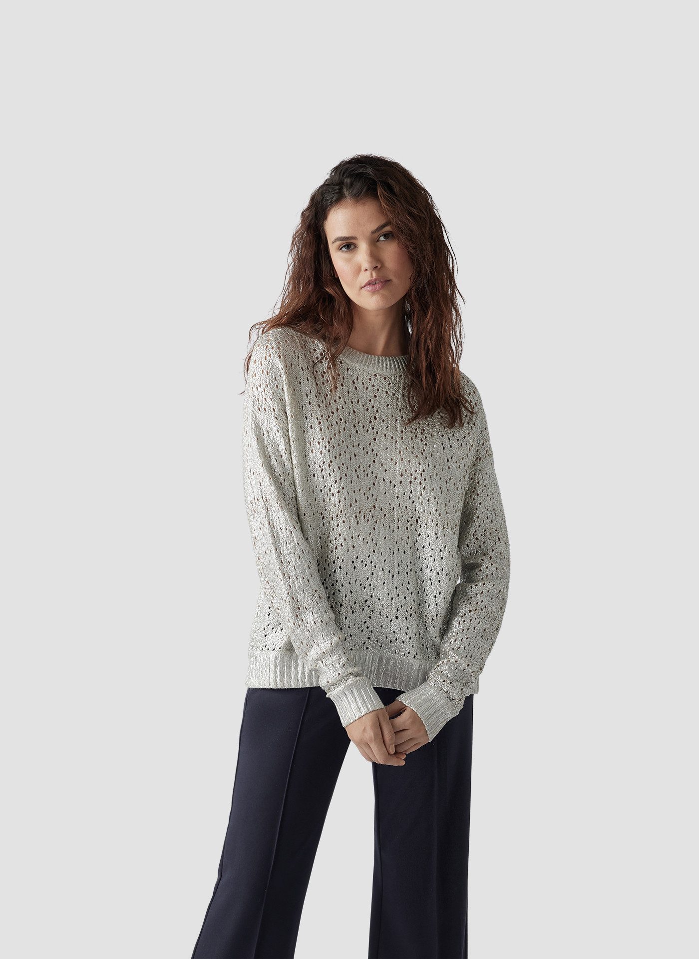 Strickpullover LeComte Glitzernder Pullover mit metallischem Finish