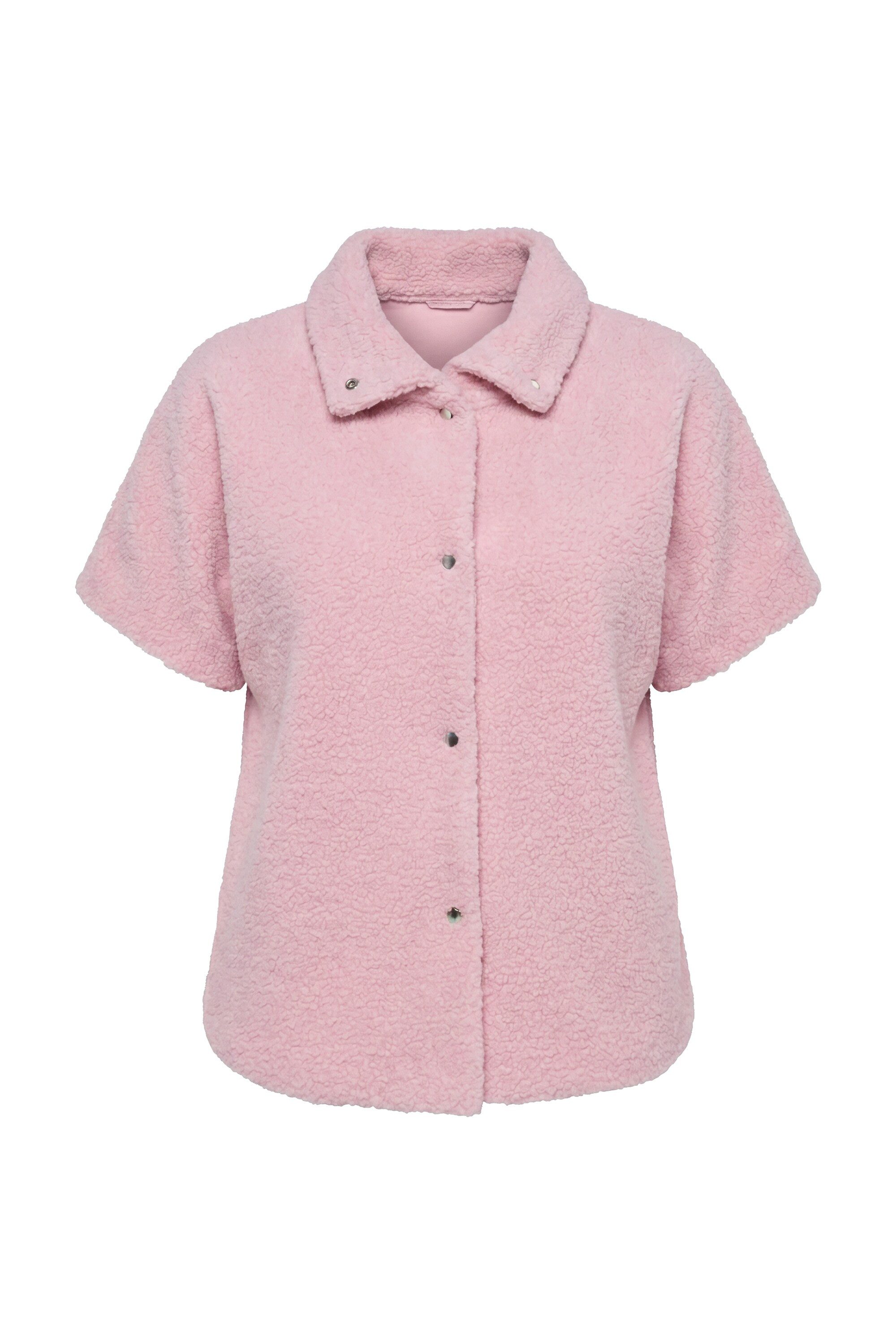 MIAMODA Sommerjacke Teddyweste Boxy Fit Stehkragen Druckknöpfe