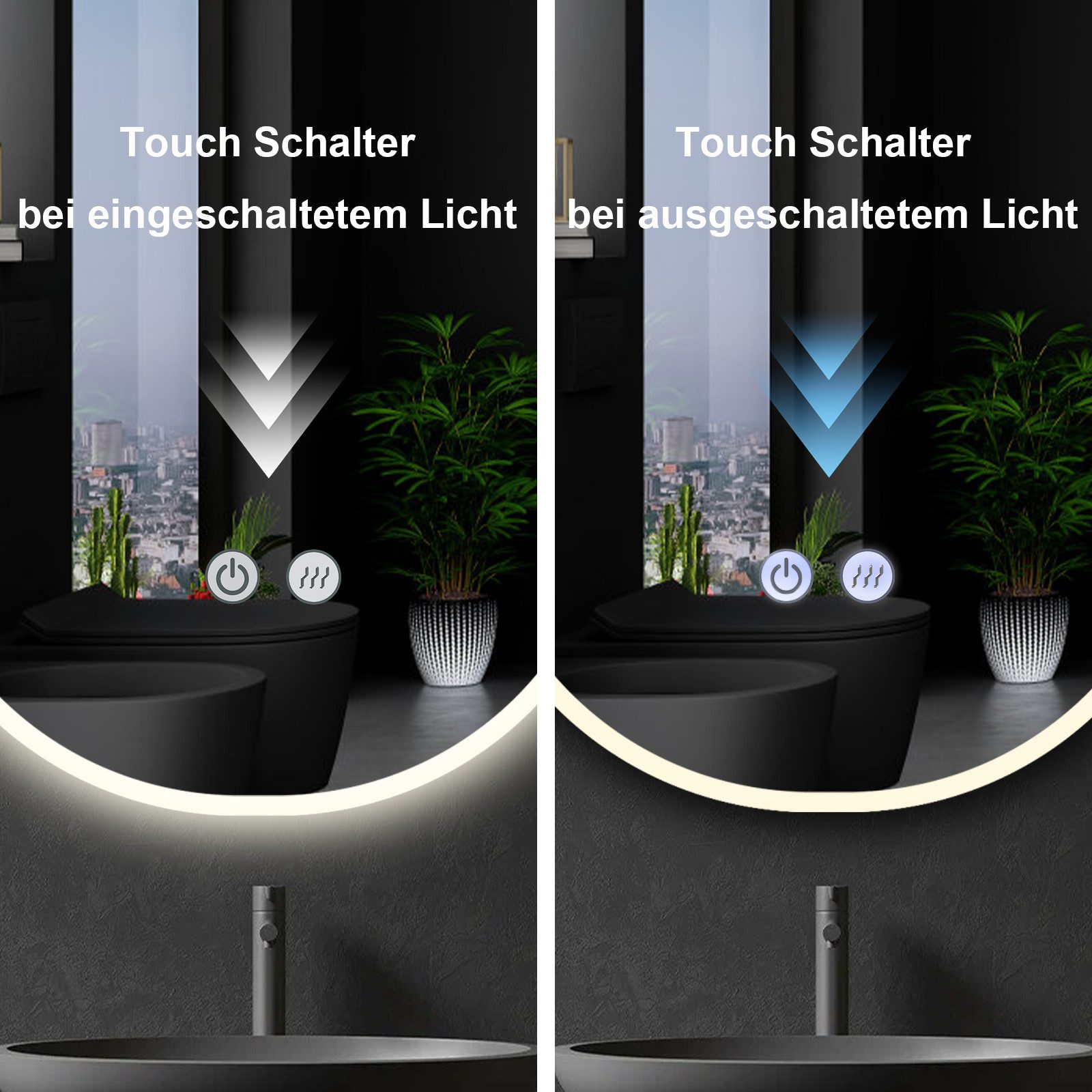 Apejoy Badspiegel 60 cm Round LED günstig online kaufen