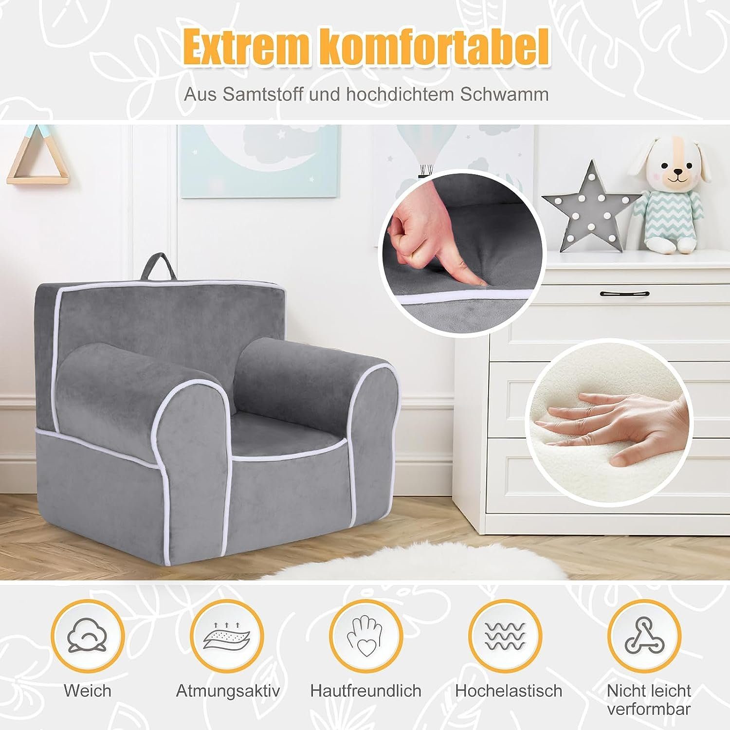 KOMFOTTEU Kindersessel Kindersofa, mit Relaxfunktion günstig online kaufen