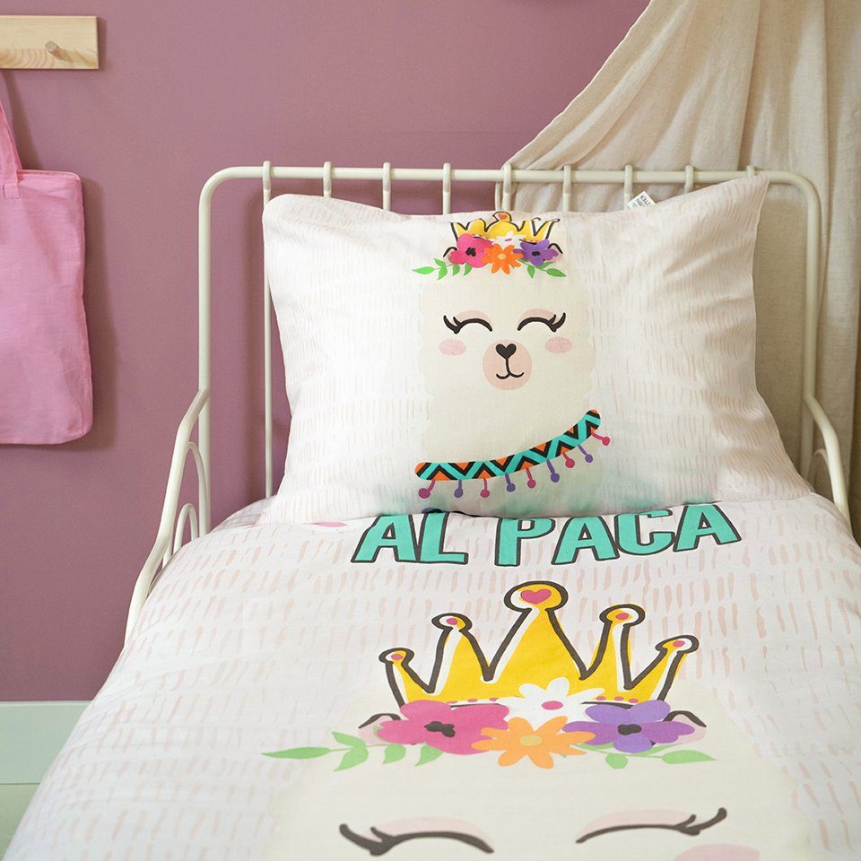 Little Monster Kinderbettwäsche Little Monster Princess Alpaca Bettwäsche-Set, Ránforce, 2 teilig, Fotodruck vorne - Rückseite einfarbig