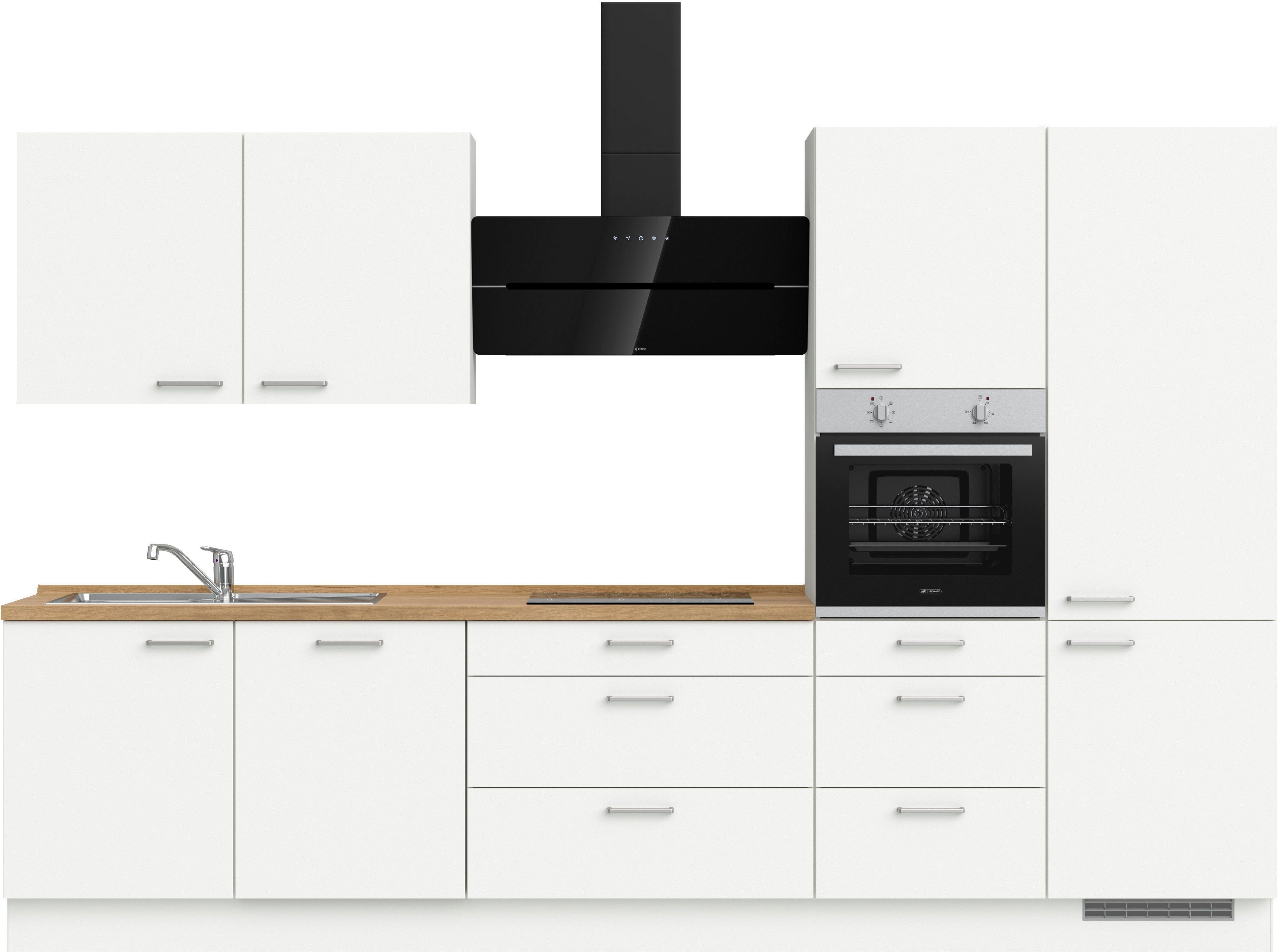nobilia® elements Küchenzeile "elements premium", vormontiert, Ausrichtung  wählbar, Breite 330 cm, ohne E-Geräte