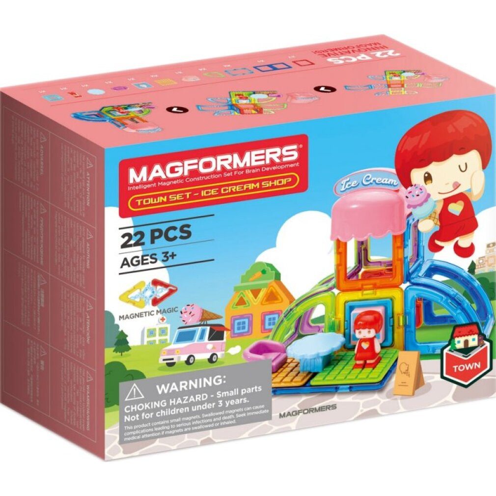 MAGFORMERS Town Süßwaren 22 Stück Magnetspielbausteine, (Packung)