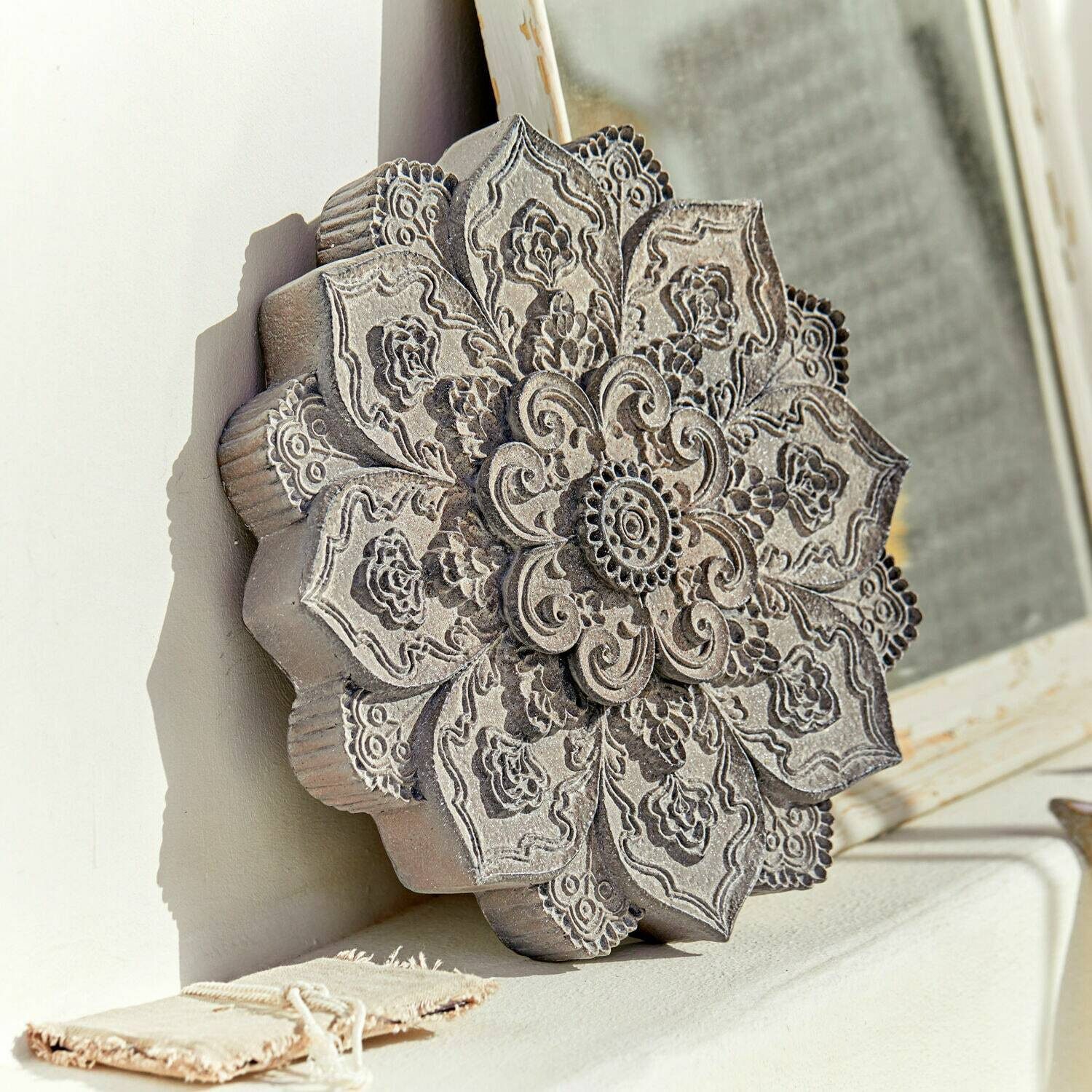 Mirabeau Wanddekoobjekt Wandornament Aubure grau günstig online kaufen