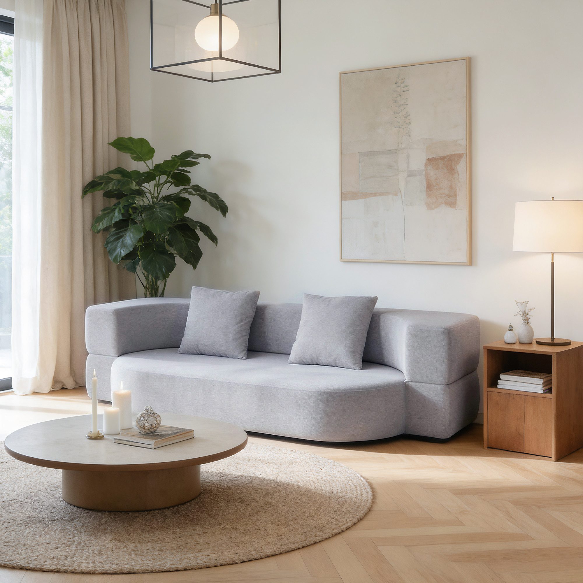 oyajia Schlafsofa Klappbares Knochenloses Schlafsofa mit 2 Kissen,193x81x49CM, 1 Teile, Bodensofa Bed mit Pillow Back Support Armrest - Schlafsofa Klappbar – Bild 2 von 5