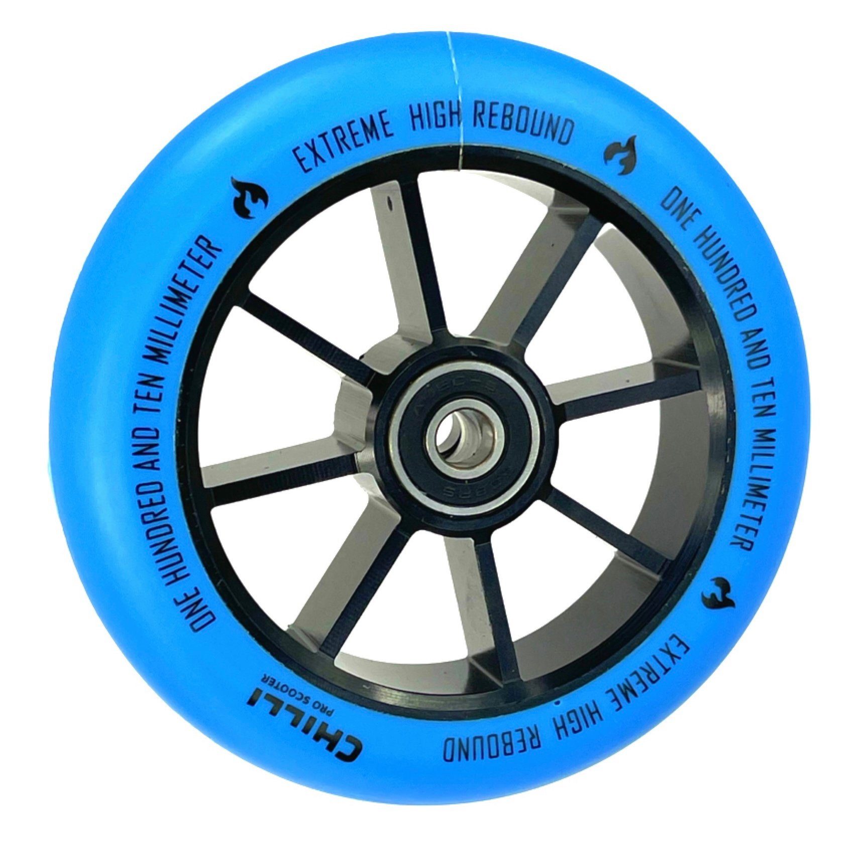 Stuntscooter Chilli Pro Stunt-Scooter Spoked Base Rolle 110mm Schwarz/PU Blau