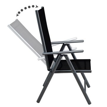 Casaria Sitzgruppe WPC Bern, (7-tlg), Aluminium 8-fach Verstellbar Hochlehner Stühle Klappbar WPC