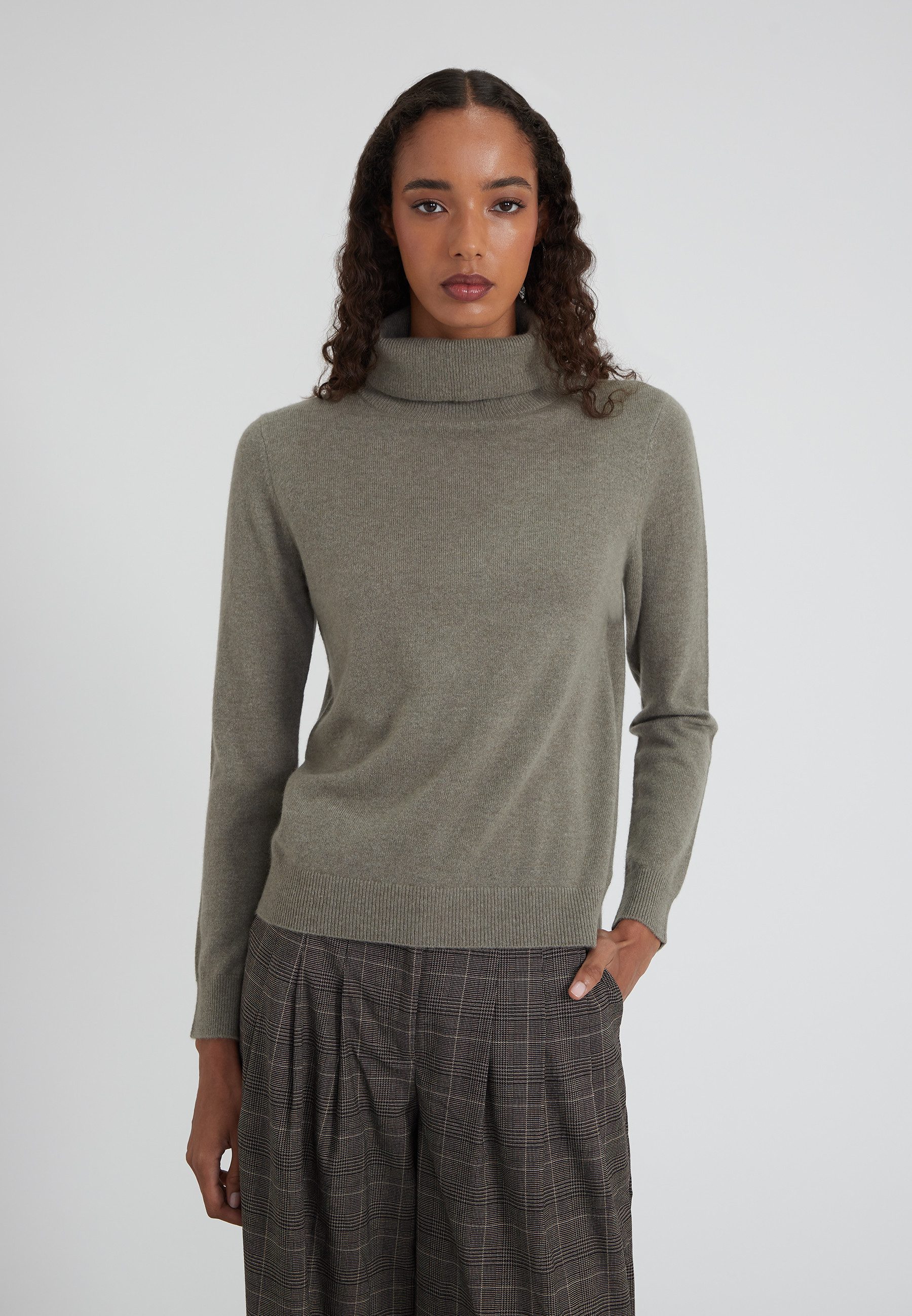 Kaschmirpullover Rollkragenpullover Slim Fit aus 100% Kaschmir