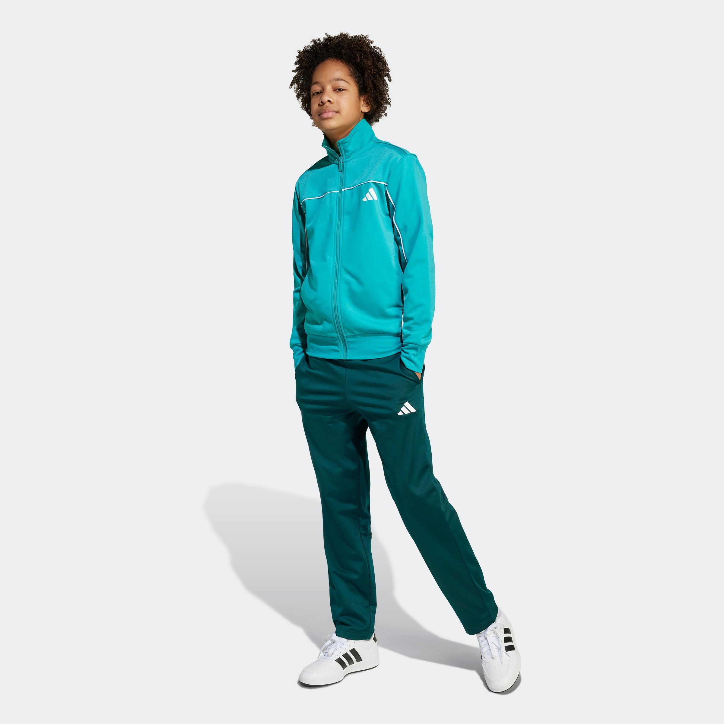 adidas Sportswear Trainingsanzug J CP TR TS (2-tlg), für Kinder und Teens, zweiteiliges Set, mit Stehkragen