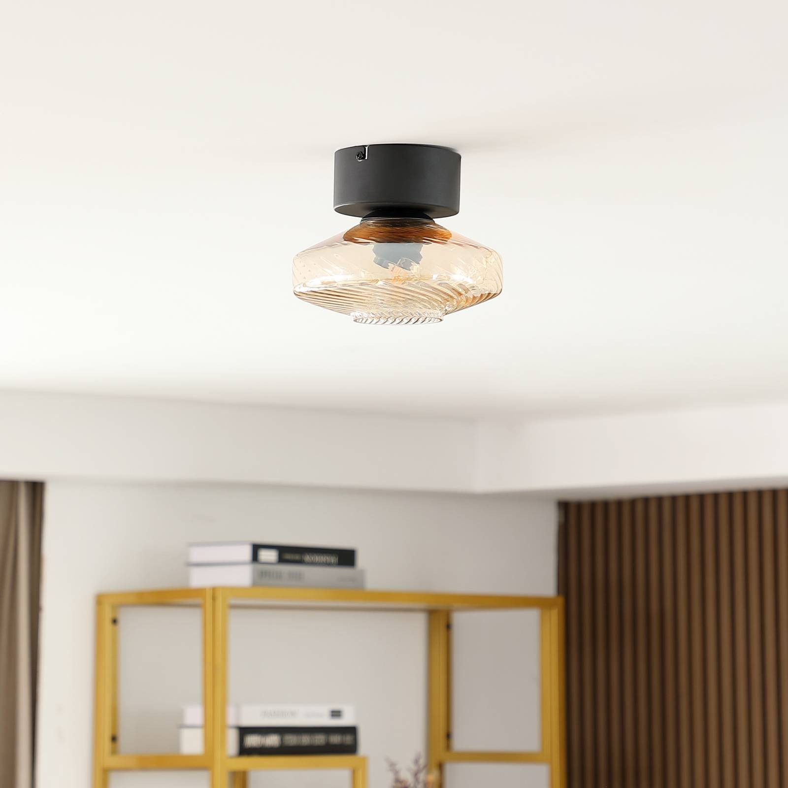 Lindby Deckenleuchten Sylphie, Glas Schwarz IP20, 1 x 15 W LED