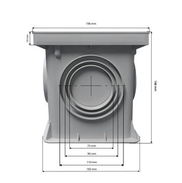 Marley Deutschland GmbH Erdschacht Marley Einlaufschacht 200x200mm mit Gussrost + Aufsatz Hofablauf Schacht PKW befahrbar, 0x0x0 cm, 3-St., laugen- und säurebeständig