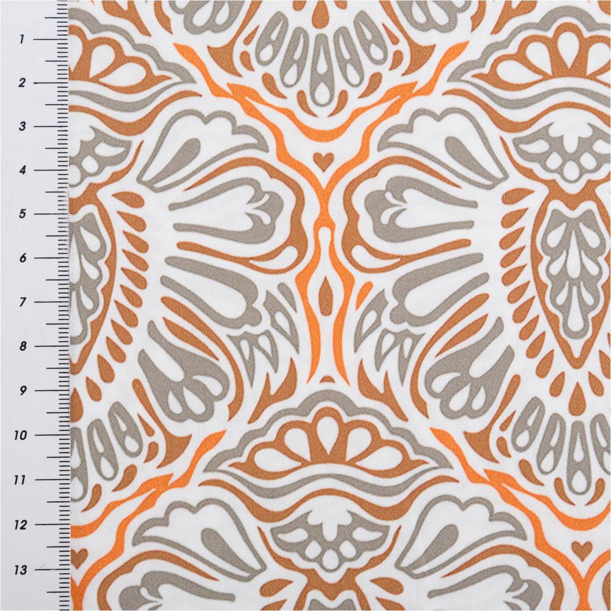 SCHÖNER LEBEN. Stoff Baumwollstoff Trachtenstoffe Blumen Ornament Barock groß weiß 1,45m B.