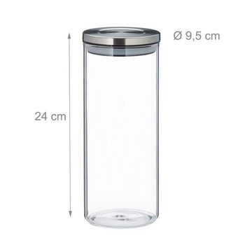 relaxdays Vorratsglas Vorratsglas 3er Set 1,5 Liter, Glas