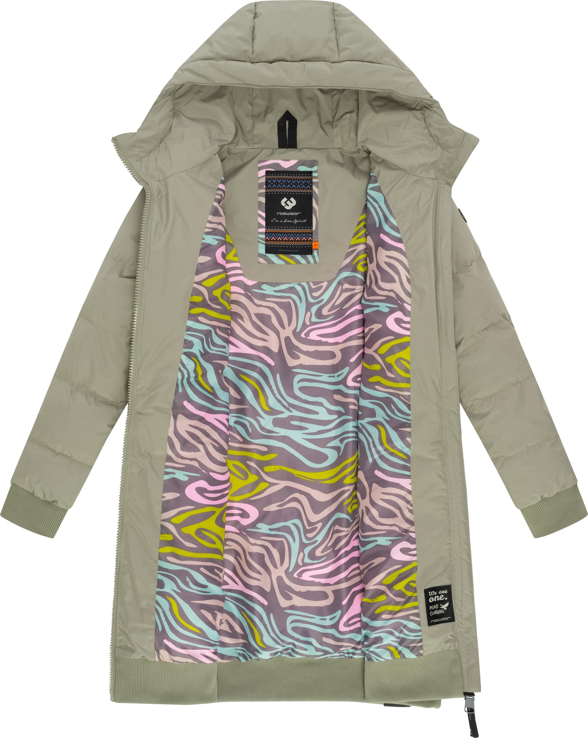 Ragwear Steppmantel Briosh Wasserdichter Damen Wintermantel mit Kapuze