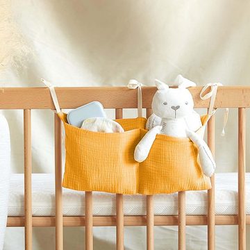 Coonoor Bettnestchen Babybett Organizer Taschen Aufbewahrung aus Musselin