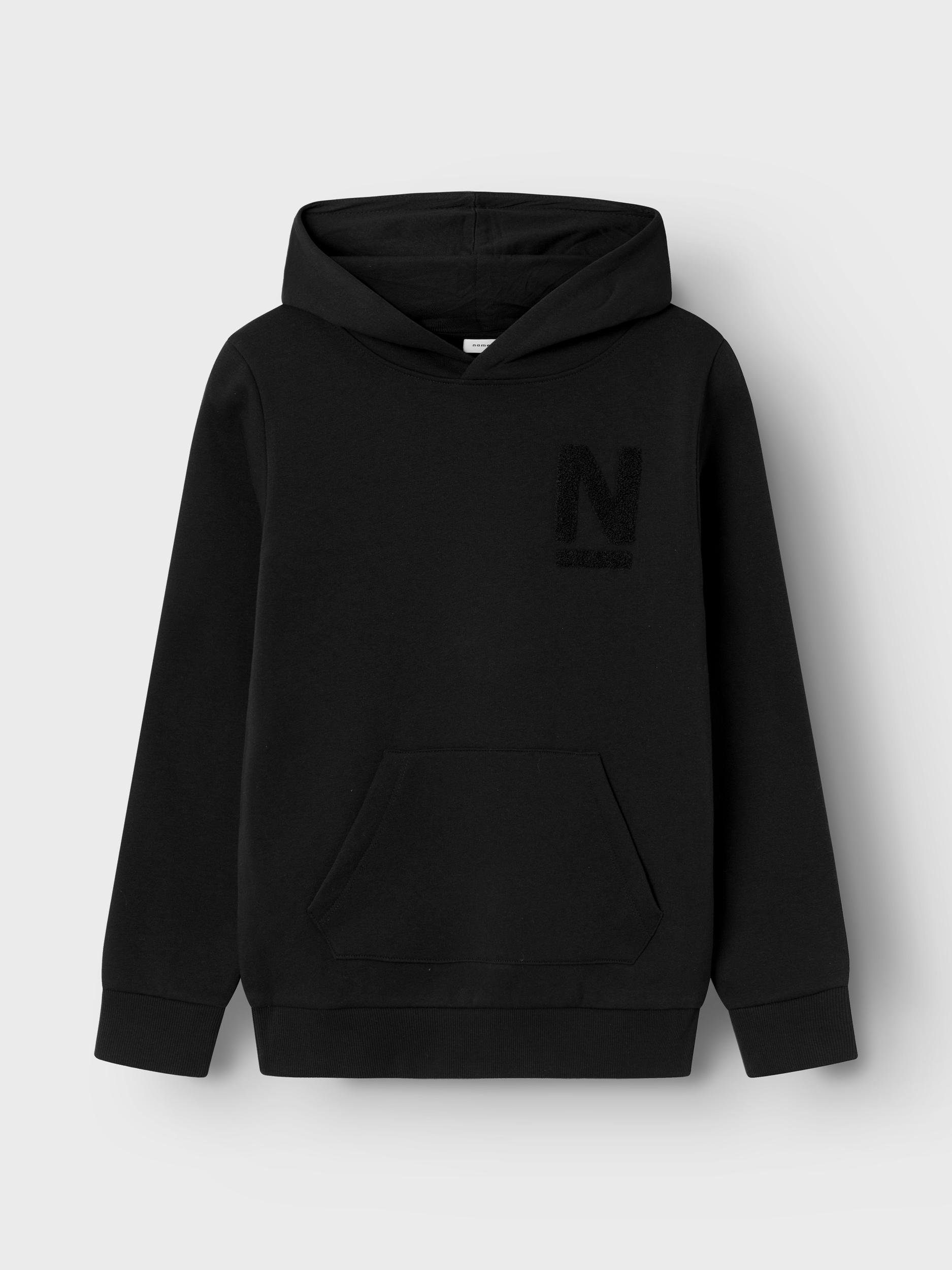 It SWE Name LS black BRU NKMORLANDO WH Kapuzensweatshirt