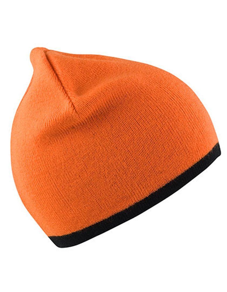 Goodman Mütze Design Winter Fashion Beanie Fit Hat Wendbar Strickmütze Waschbar BrightOrange/Black