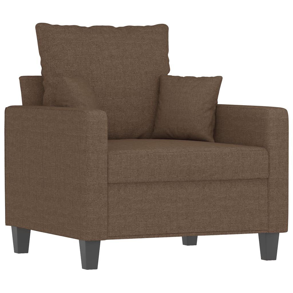 vidaXL Sofa 4-tlg. Sofagarnitur mit Kissen Braun Stoff günstig online kaufen