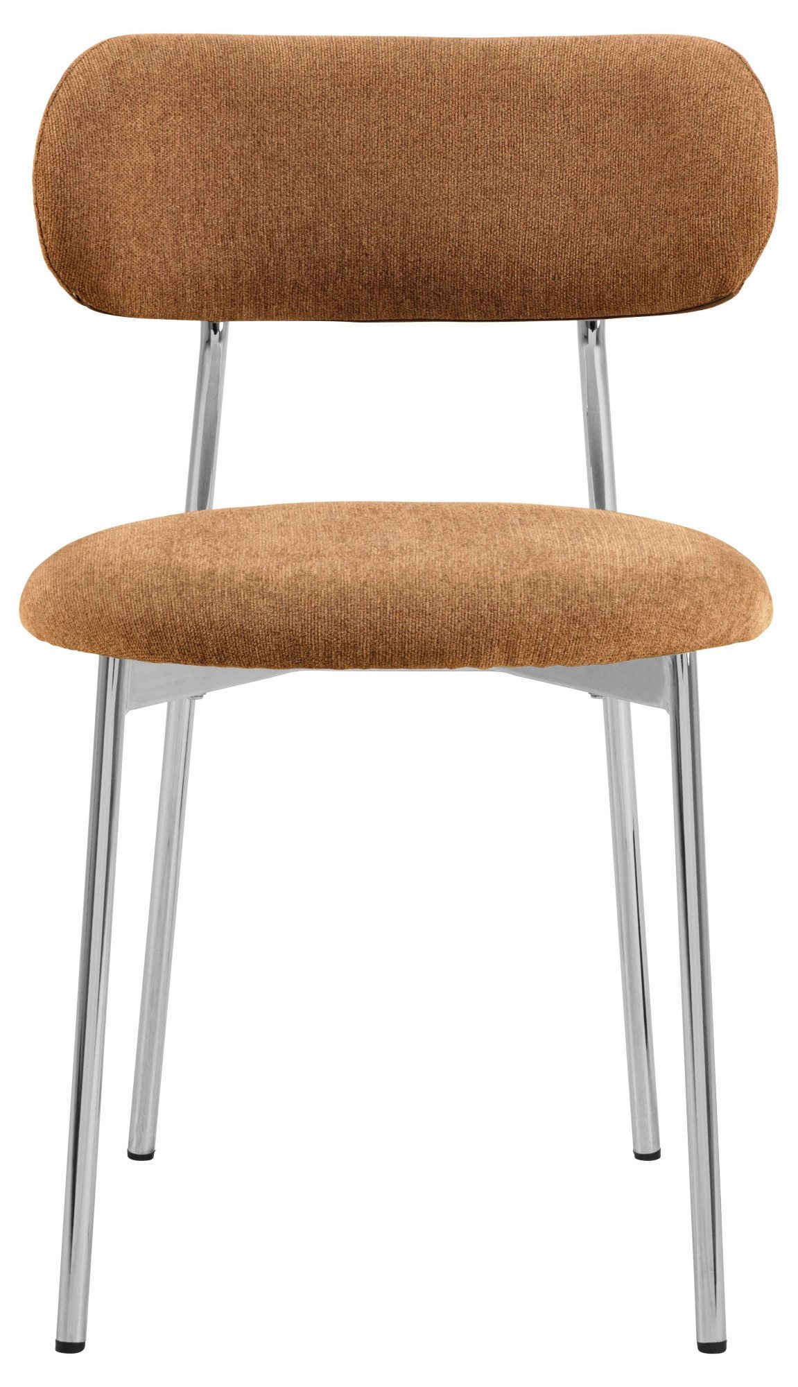 ACTONA GROUP Esszimmerstuhl Lyric, Küchenstuhl, mit gepolsterter Sitzfläche (Set, 2 St), Stuhl, Chenille, Retro-Futur, Chromstahlgestell, FSC™