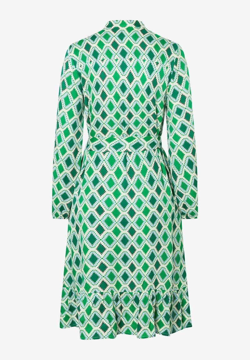 Strickkleid Satinkleid grafischer Print Frühjahrs-Kollektion