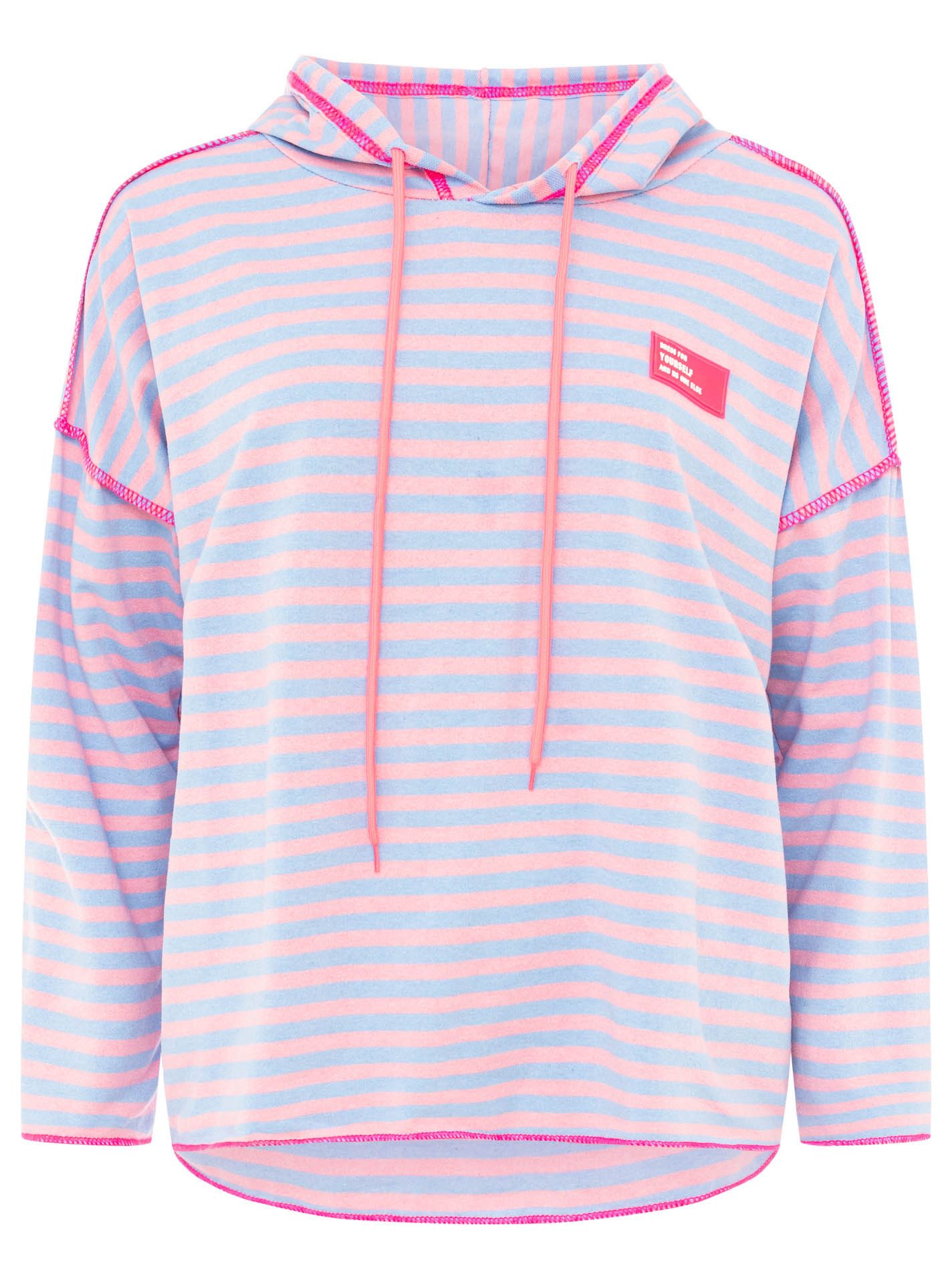 Zwillingsherz Hoodie Neon Streifen & Patch