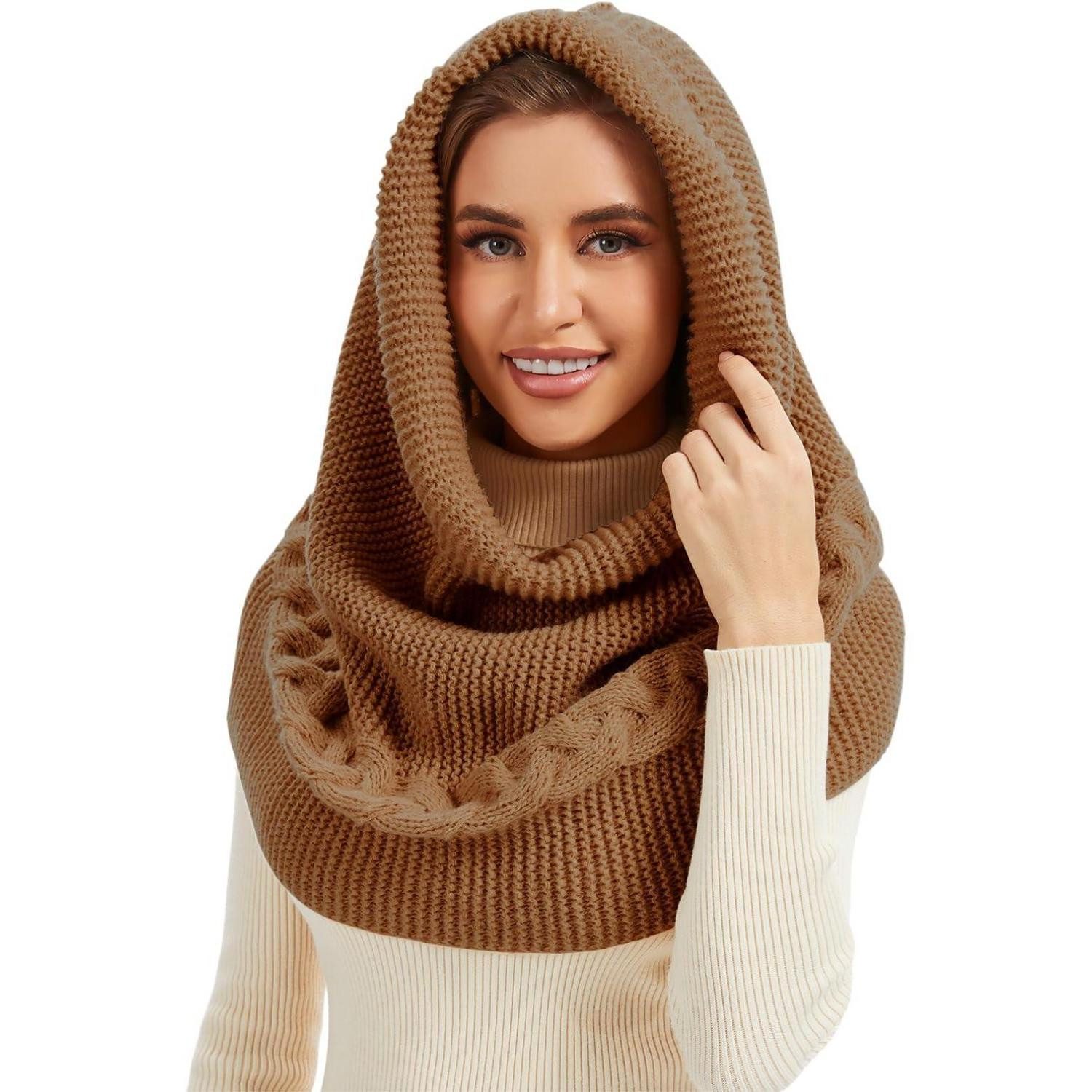 LuxusKollektion Beanie Strickmütze Damen/Herren Winter Gelb mit Kapuze (1-St)