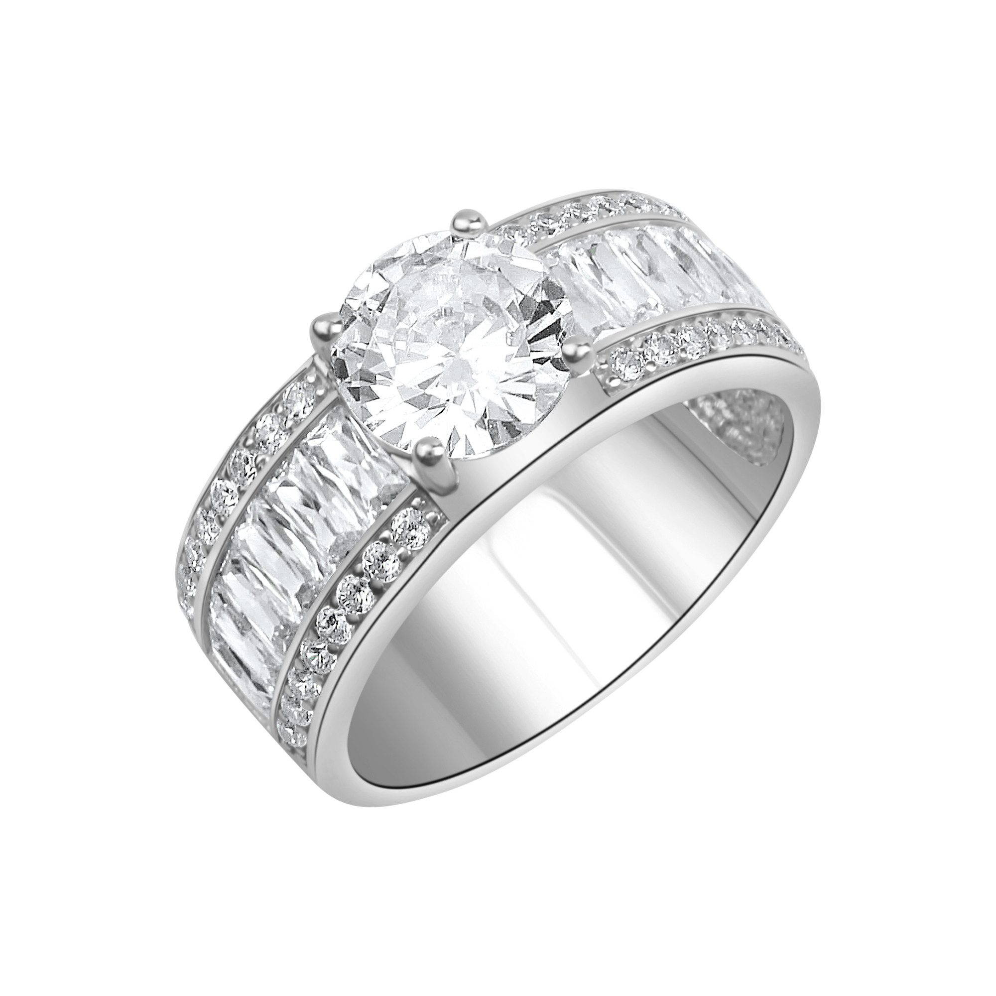 Zeeme Fingerring 925/- Sterling Silber rhodiniert Zirkonia günstig online kaufen
