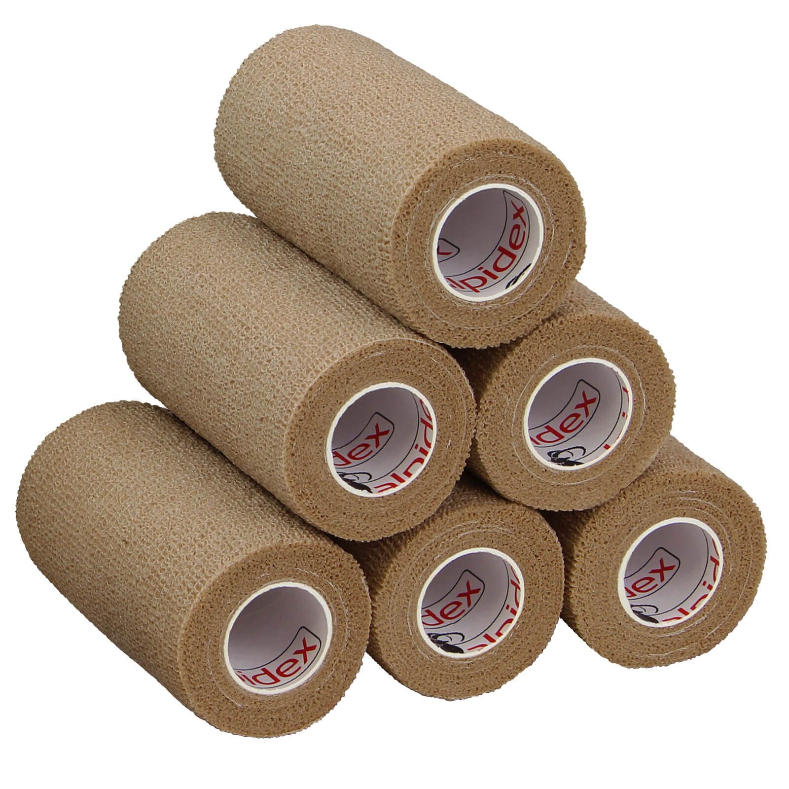 ALPIDEX Bandage 6 Rollen Haftbandage 10 cm x 4.5 m selbstklebender Verband
