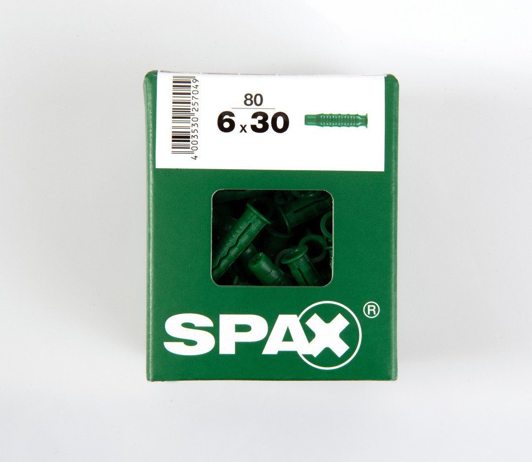SPAX Schrauben- und mm Dübel-Set 30 x 80 - Spreizdübel Stück 6.0 Spax