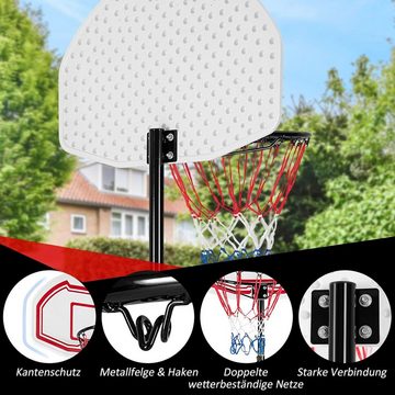 KOMFOTTEU Basketballkorb Basketballanlage, höhenverstellbar 158 bis 210 cm