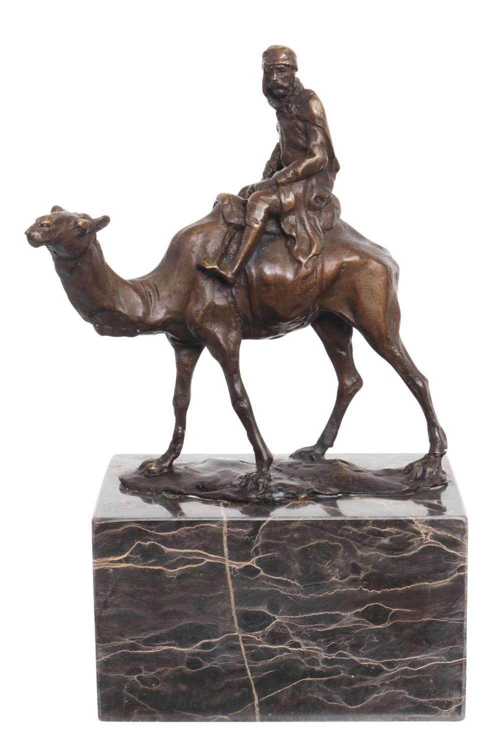 Aubaho Skulptur Skulptur Kamel Reiter Antik-Stil Bronzeskulptur Bronze Figur Statue 22cm
