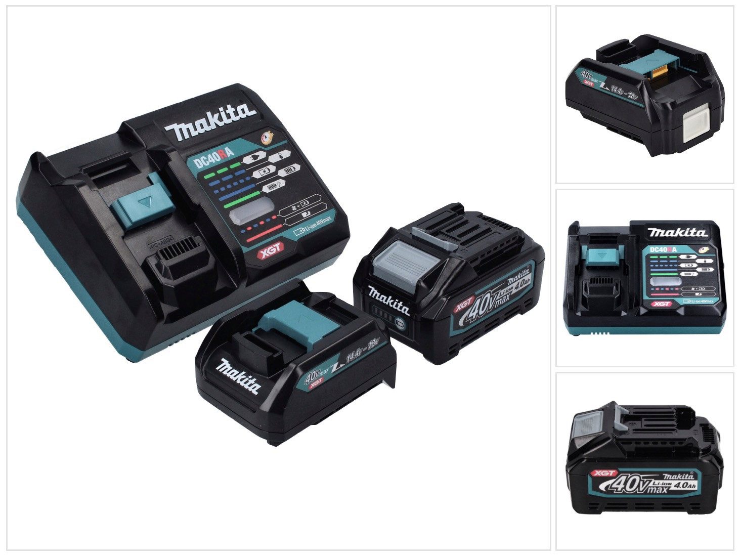 Makita Power Source Kit 40 V max. mit 1x BL 4040 Akku 4,0 Ah XGT + DC 40 RA Akkupacks