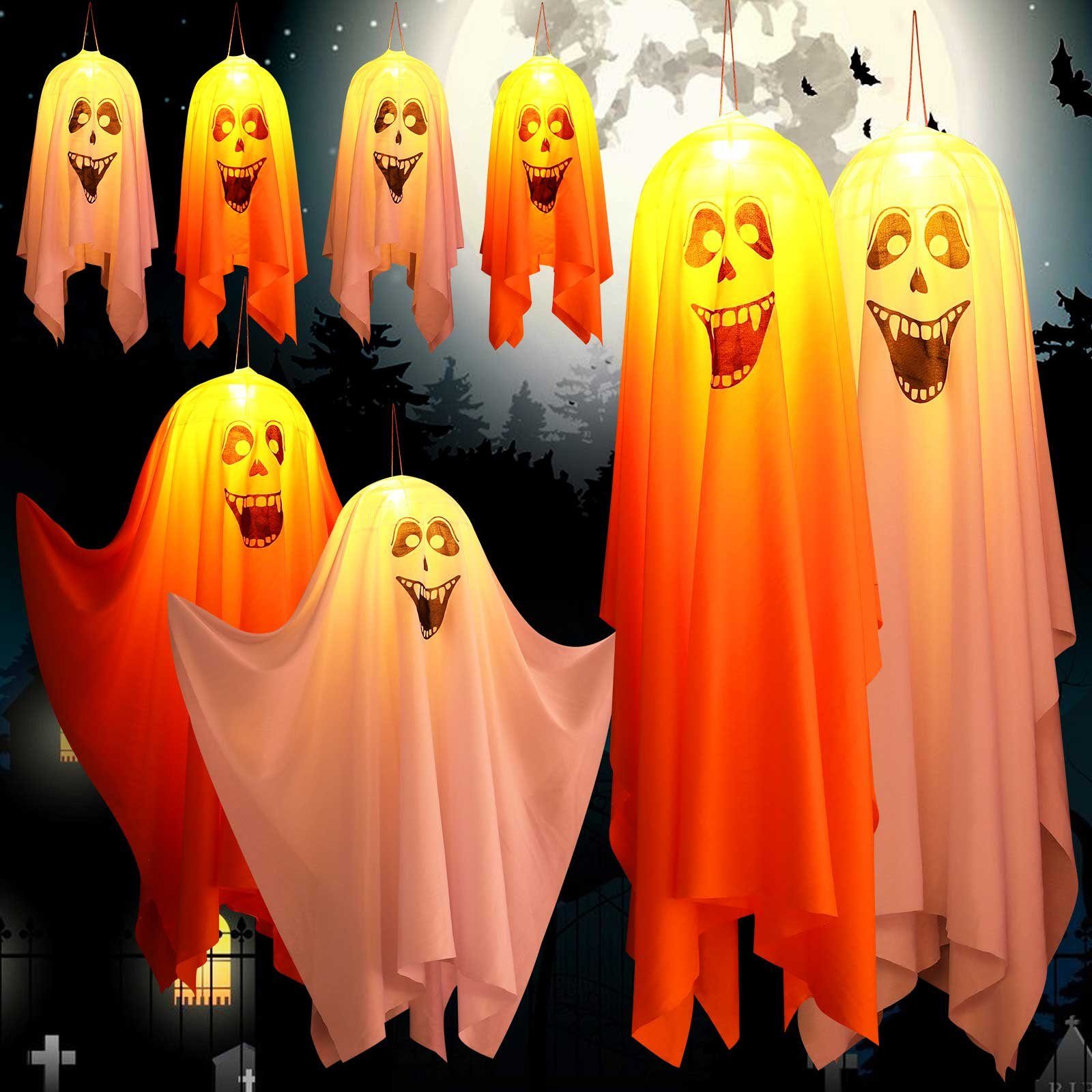Lichterkette Halloween Lichter,Halloween für Geister,Batteriebetriebene, Orange Laybasic Deko Halloween Garten,Terrasse,Baum Lichterkette LED, Hängender Halloween