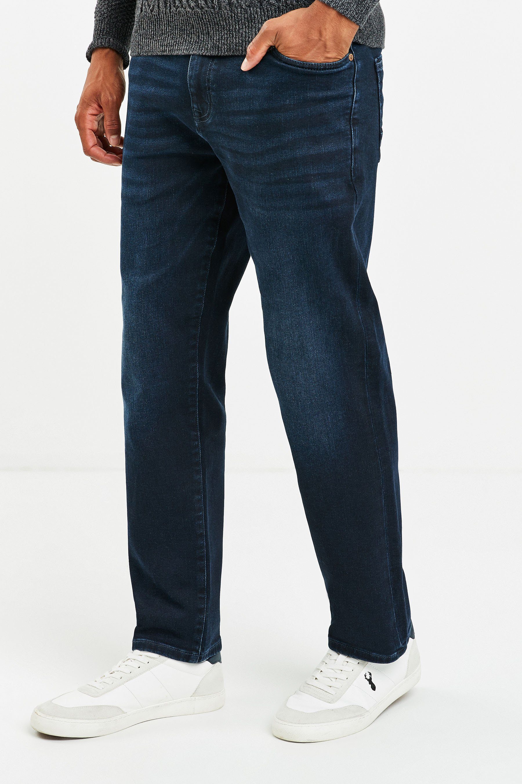 Fit mit Next Gürtel Blue Straight (2-tlg) Straight-Jeans Jeans Ink