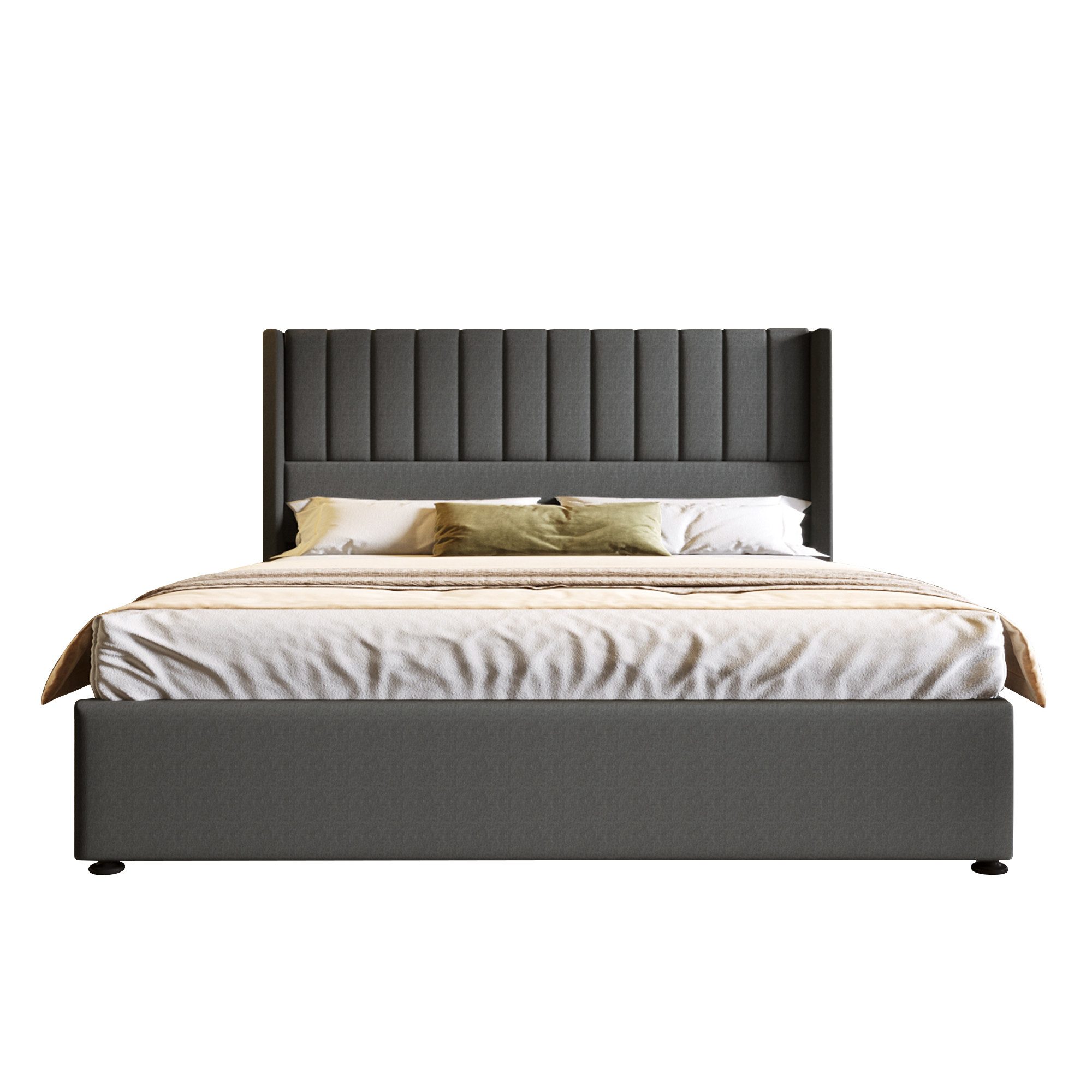 REDOM Polsterbett Stauraumbett Doppelbett (160x200cm Leinen günstig online kaufen