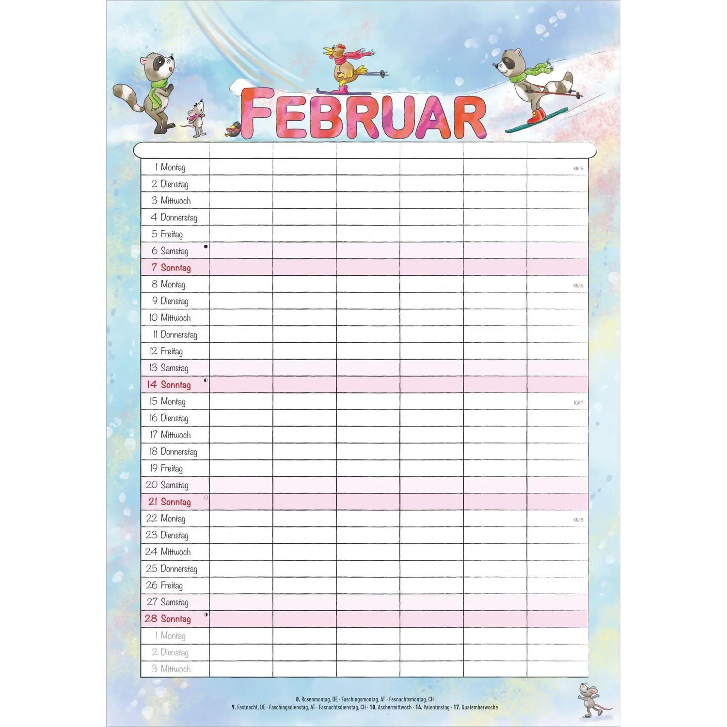 Wandkalender Familienplaner Cartoon 2027 – Bild 3 von 4
