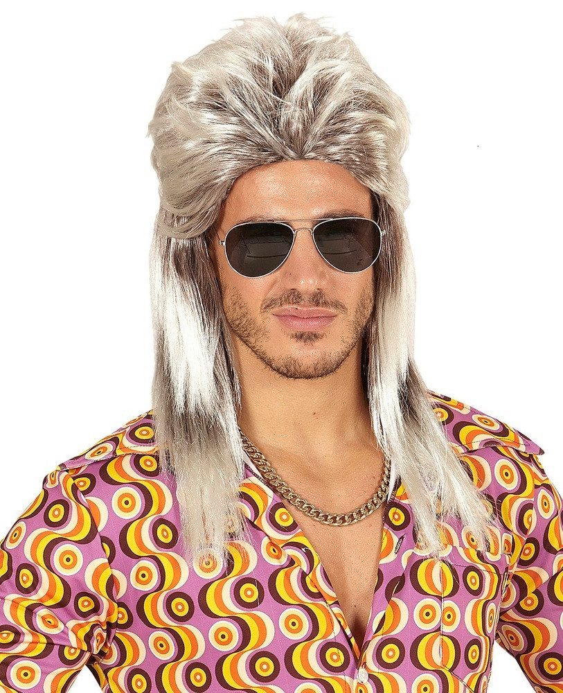 Kostüm-Perücke 80er Jahre Rockstar Vokuhila Perücke für Herren -