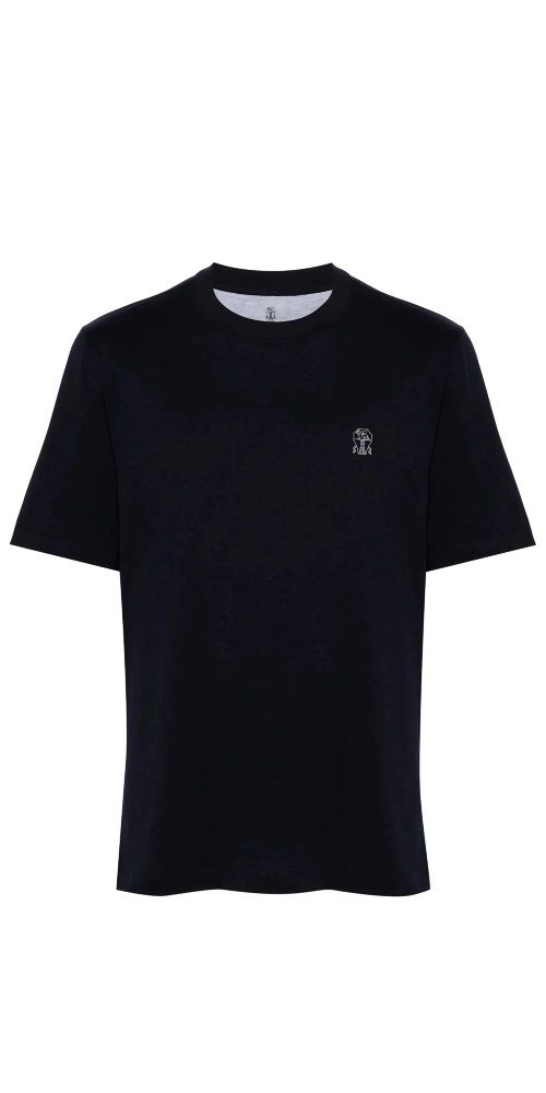 BRUNELLO CUCINELLI T-Shirt Brunello logo-print cotton T-shirt Black