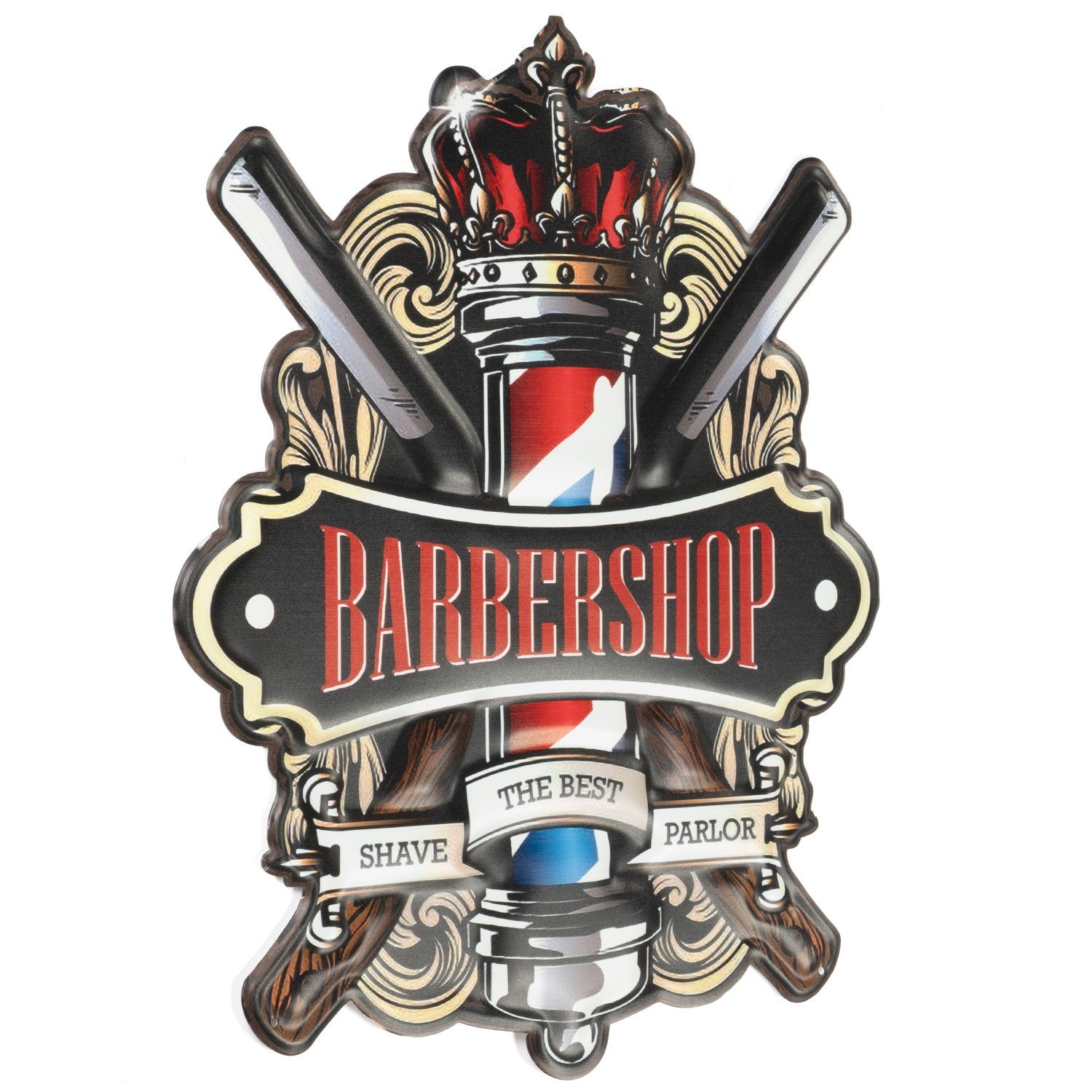 Moritz Metallschild Blechschild Barbershop, bester Frisuer, Vintage Retro Deko Schild Metallschild Wandbild Schild