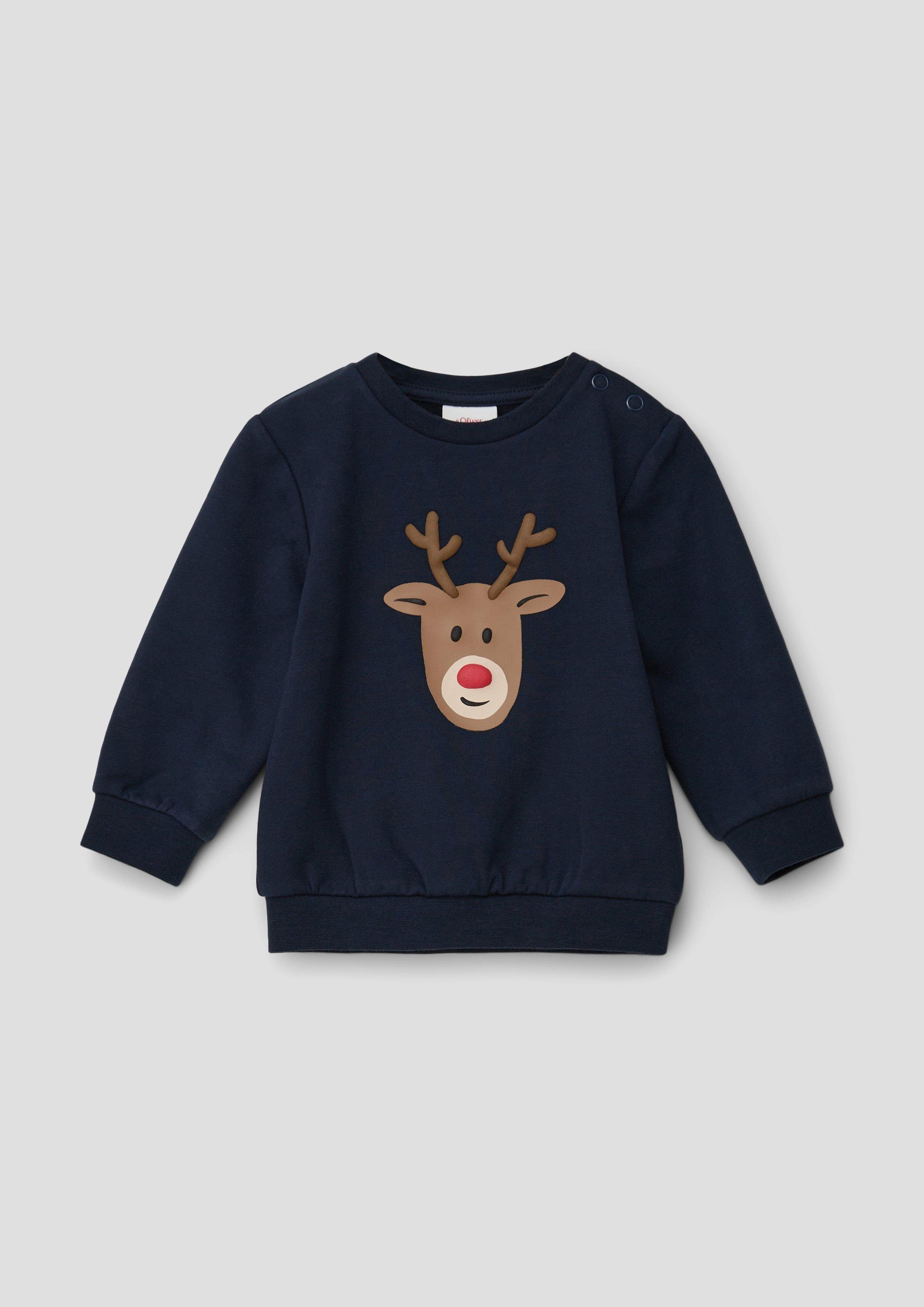 s.Oliver Sweatshirt Sweatshirt mit gummiertem Print