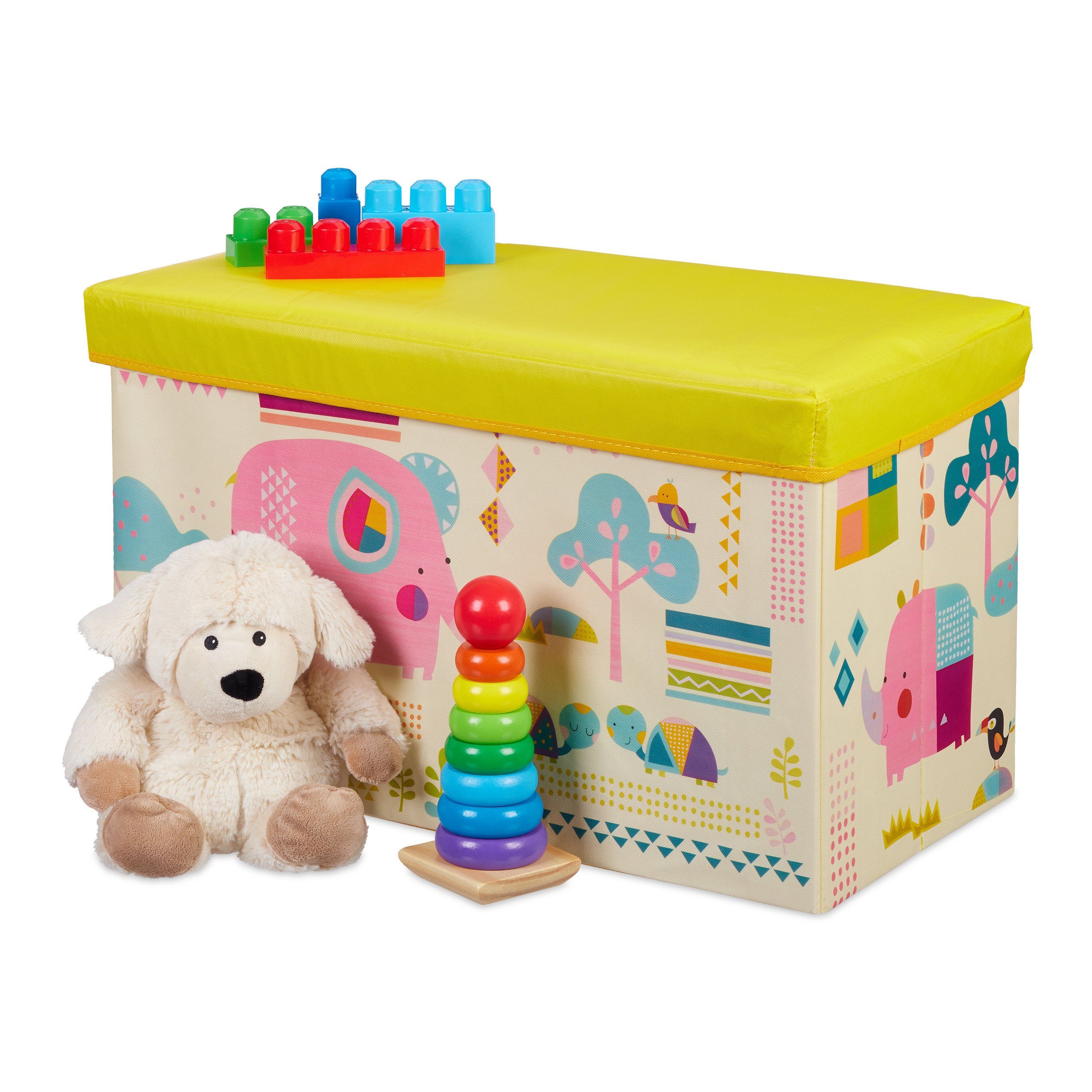 relaxdays Spielzeugtruhe Sitzbox für Kinder, Tiere günstig online kaufen