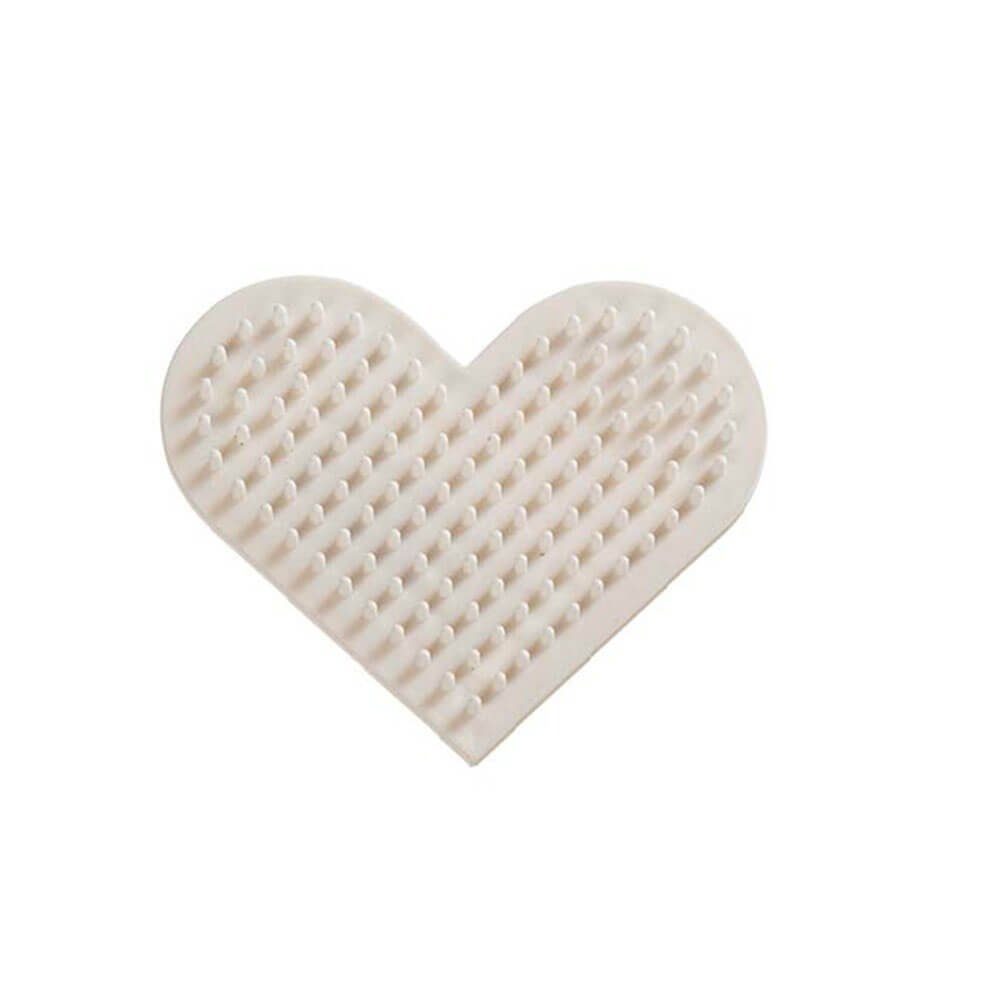 NABBI Bügelperlen Nabbi® BioBeads Stiftplatte Herz, 8 cm, weiß