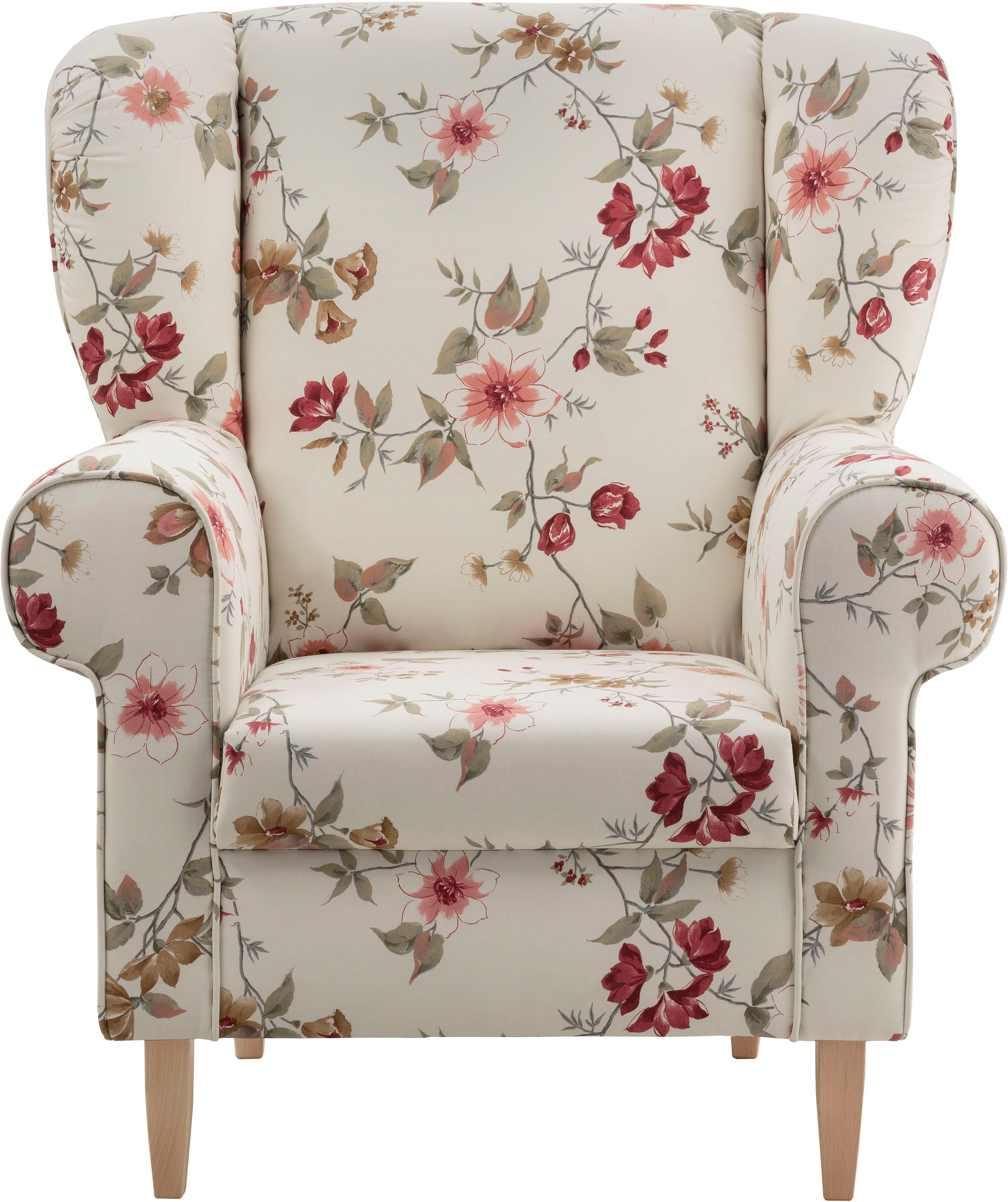Home affaire Sessel Asino inkl. Hocker als Set, bequem durch Federkern